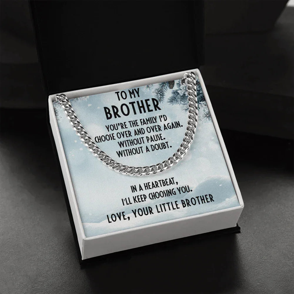 Brother Gift from Little Brother Cuban Link Chain Necklace
