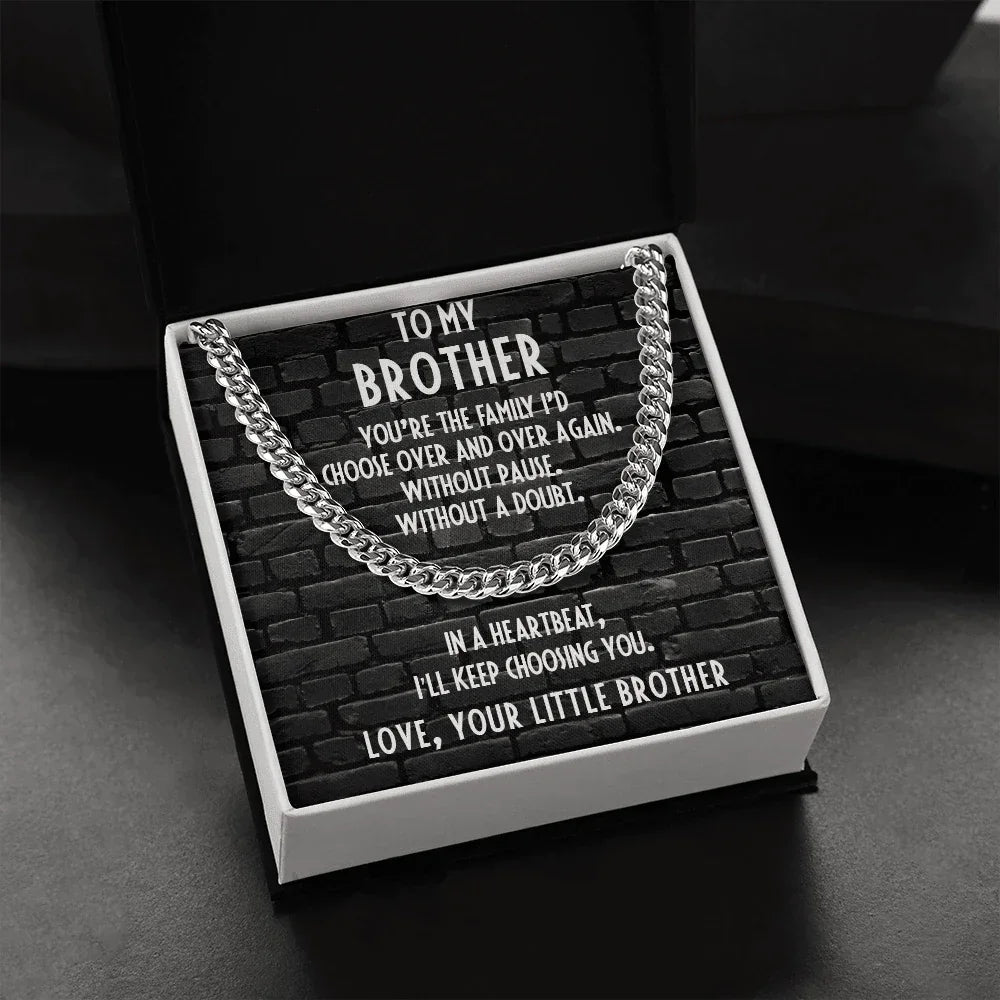 Brother Gift from Little Brother Cuban Link Chain Necklace