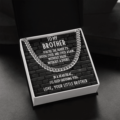 Brother Gift from Little Brother Cuban Link Chain Necklace - Mallard Moon Gift Shop