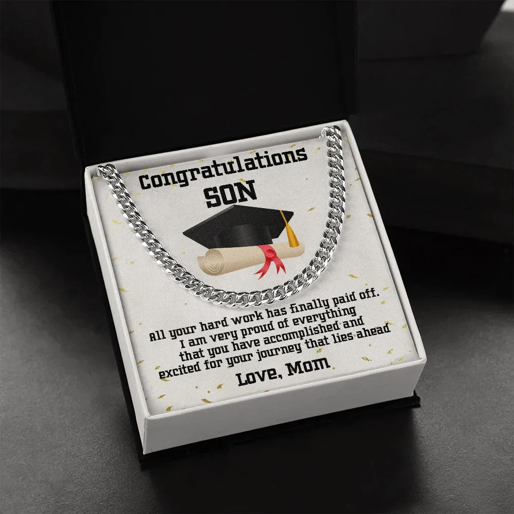 Son Graduation Gift Cuban Link Chain Necklace