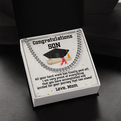 Son Graduation Gift Cuban Link Chain Necklace - Mallard Moon Gift Shop