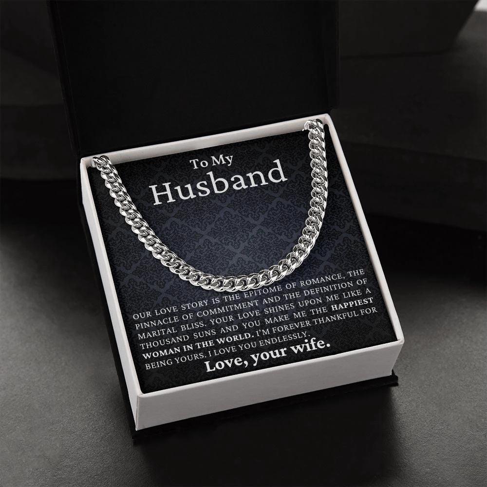 To My Husband - Love You Endlessly - Cuban Link Chain Necklace