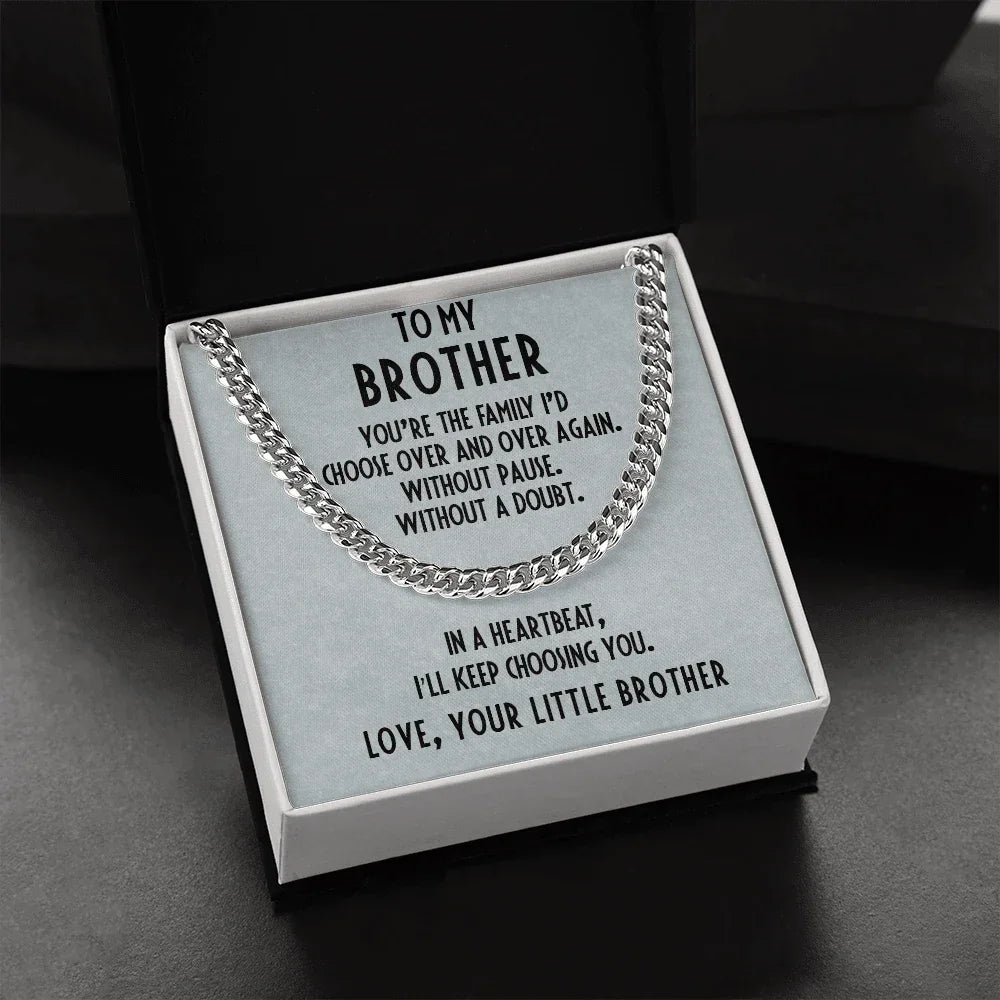 Gift for Brother Adjustable Cuban Link Chain Necklace