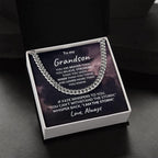 To My Grandson - I Am The Storm - Cuban Link Chain Necklace