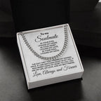 To My Soulmate I Found My Love Cuban Chain Link Necklace with Message Card and Gift Box