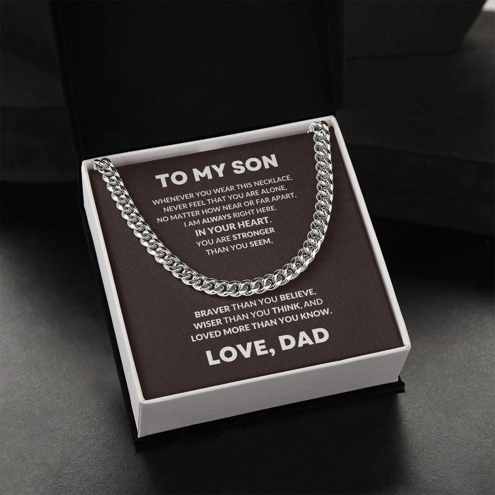 Gift For Son From Dad Cuban Chain Link Necklace