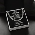 Brother Gift from Sister Adjustable Cuban Link Chain Necklace