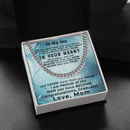 Son Graduation Love Mom Cuban Chain Link Necklace