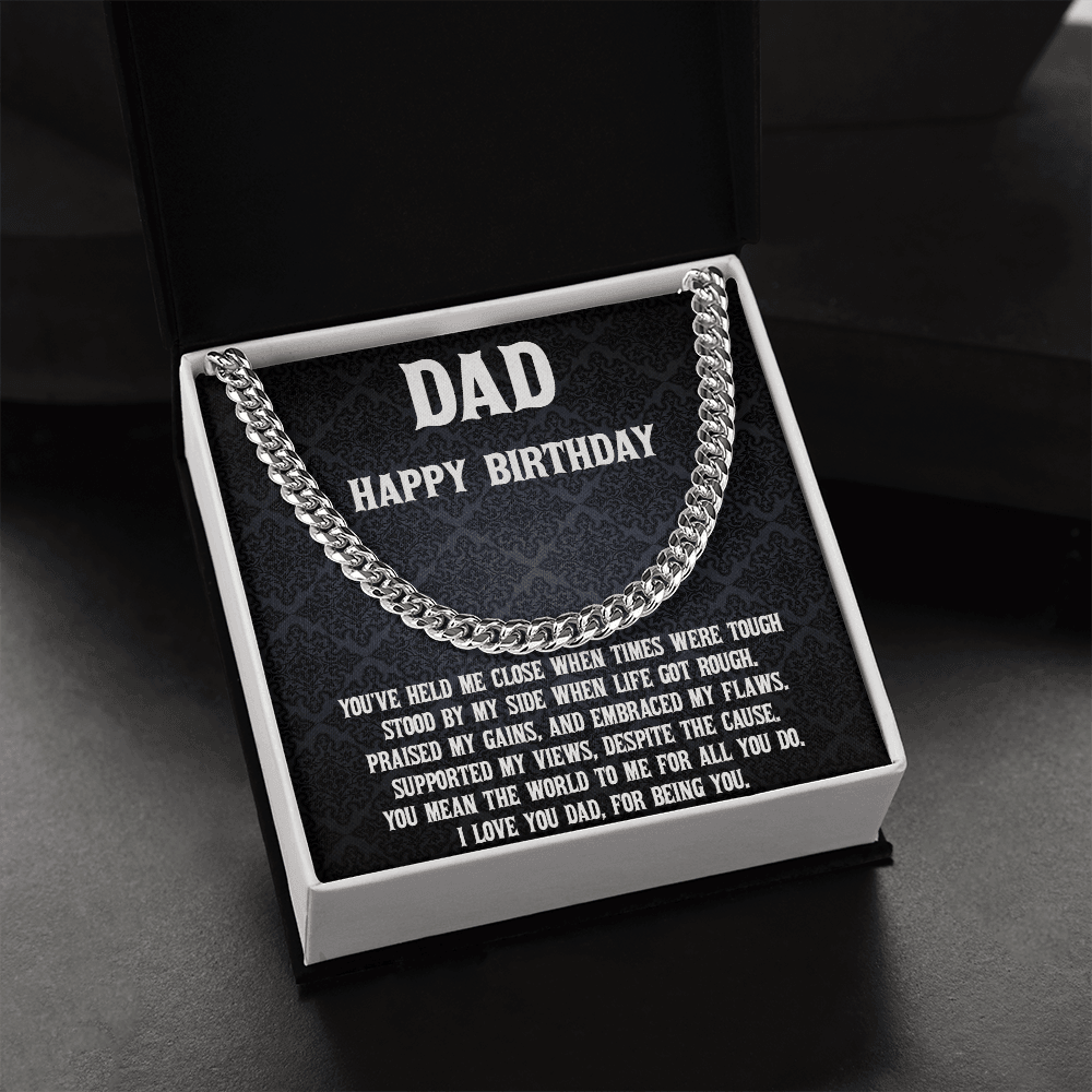 Dad Birthday Gift Cuban Chain Necklace - Mallard Moon Gift Shop