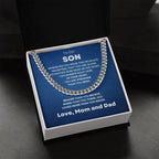 Gift for Son From Mom and Dad Cuban Chain Link Necklace
