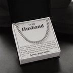 To My Husband - My Armor - Cuban Link Chain Necklace