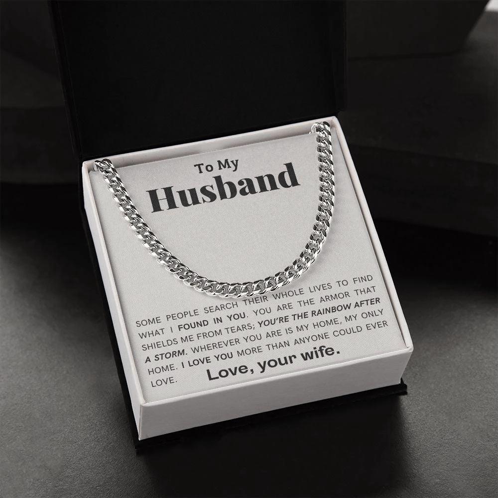 To My Husband - My Armor - Cuban Link Chain Necklace