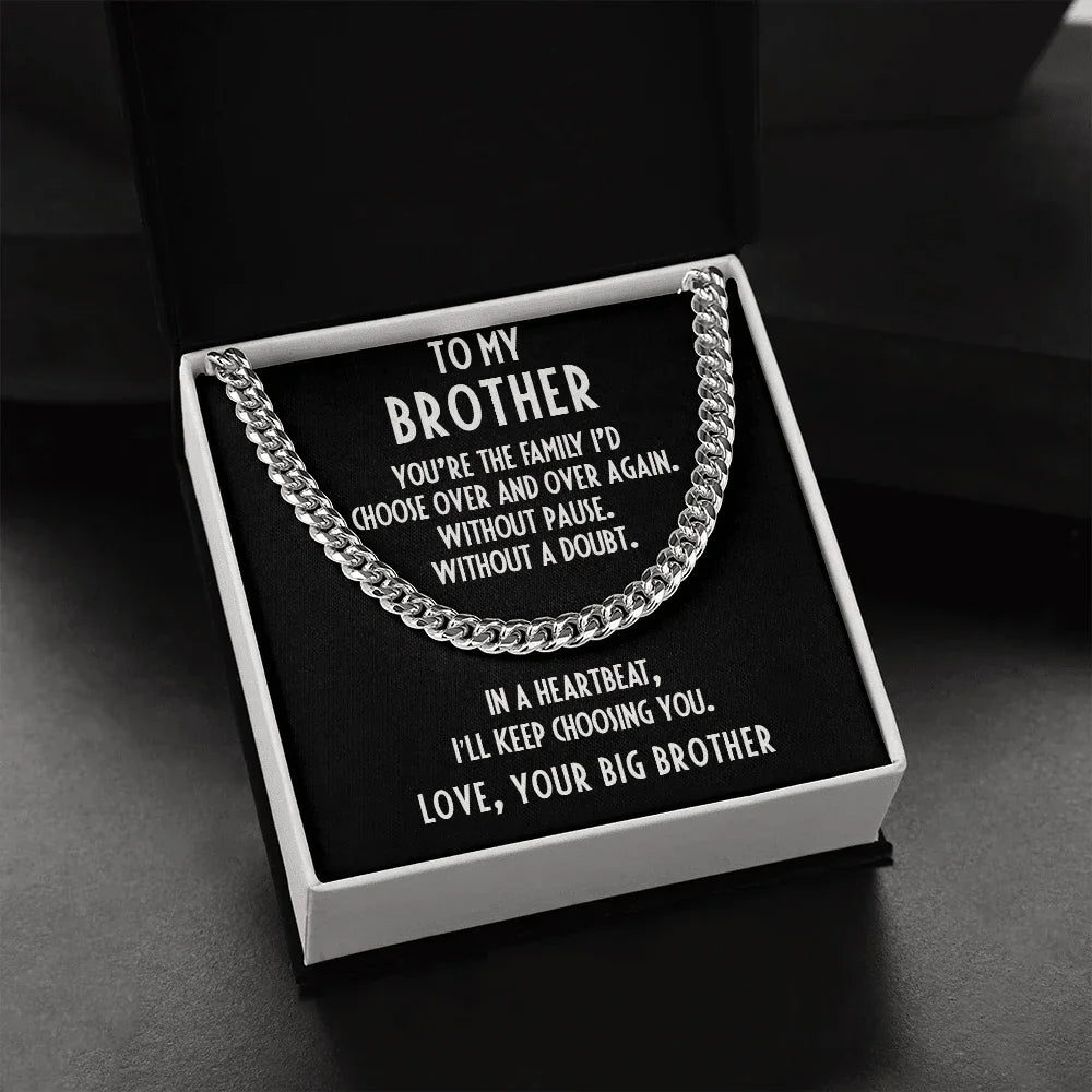 Brother Gift from Big Brother Cuban Link Chain Necklace