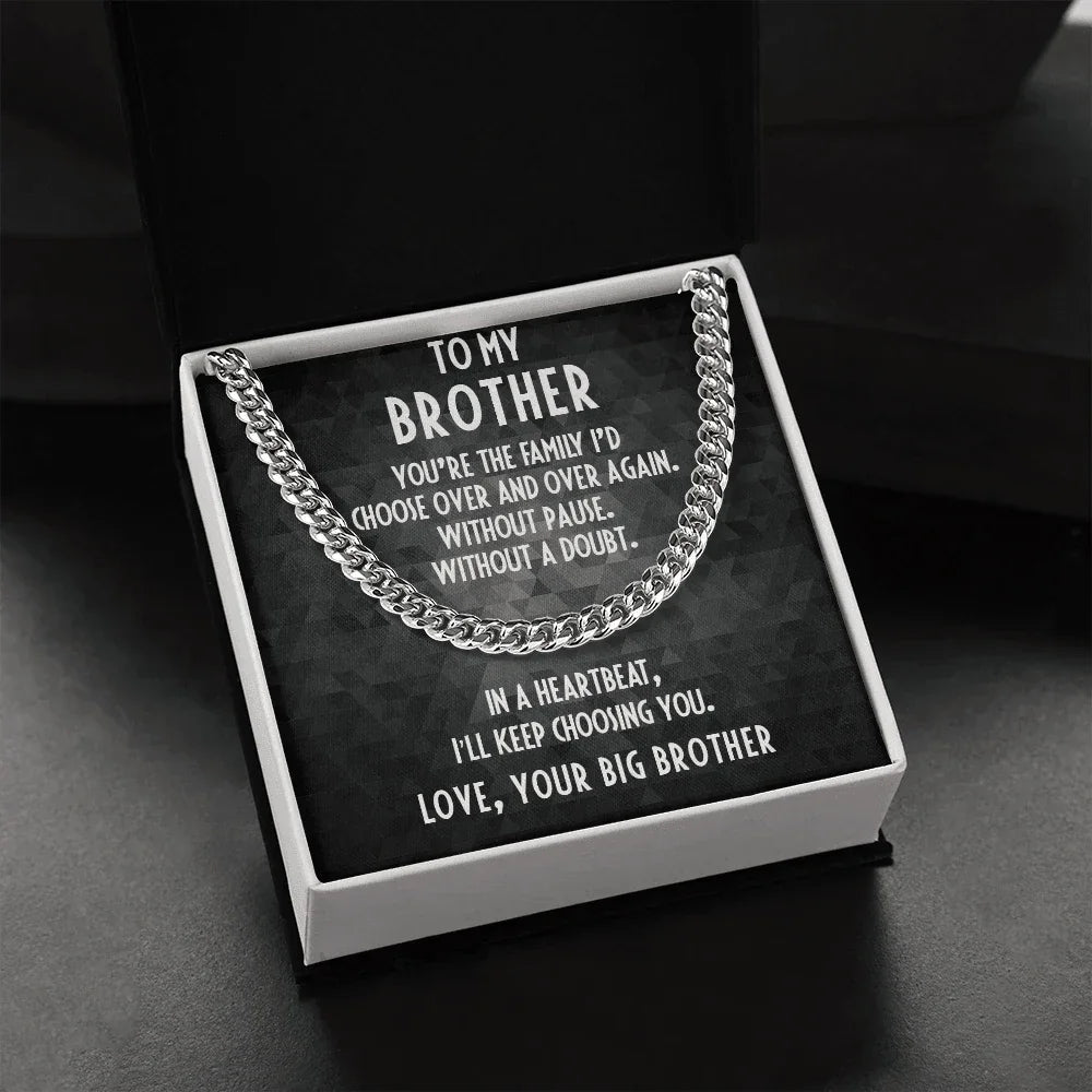 Gift for Little Brother Cuban Link Chain Necklace