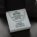 Gift for Brother from Sister Adjustable Cuban Link Chain Necklace