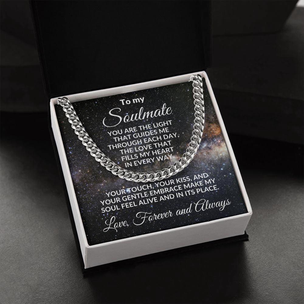 To My Soulmate - Chain Necklace with Romantic Message Card and Gift Box
