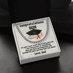 Son Graduation Gift from Dad Cuban Link Chain Necklace