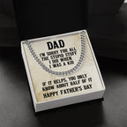 Funny Personalized Birthday, Father's Day, Christmas Holiday Gift for Dad Cuban Chain Link Necklace - Sorry Dad for All the Stupid Stuff