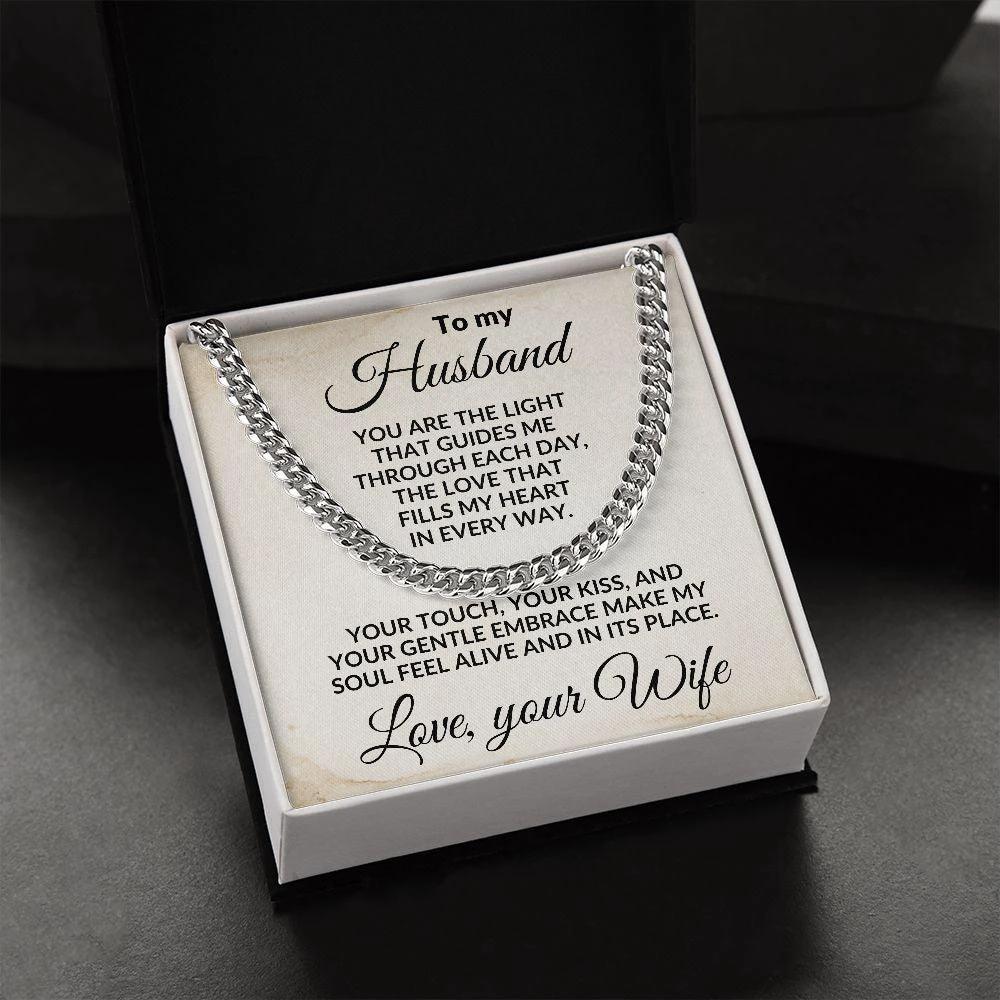 To My Husband - The Love That Fills My Heart - Cuban Link Necklace
