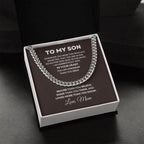 To My Son You I Am Always In Your Heart Love Mom Cuban Link Necklace
