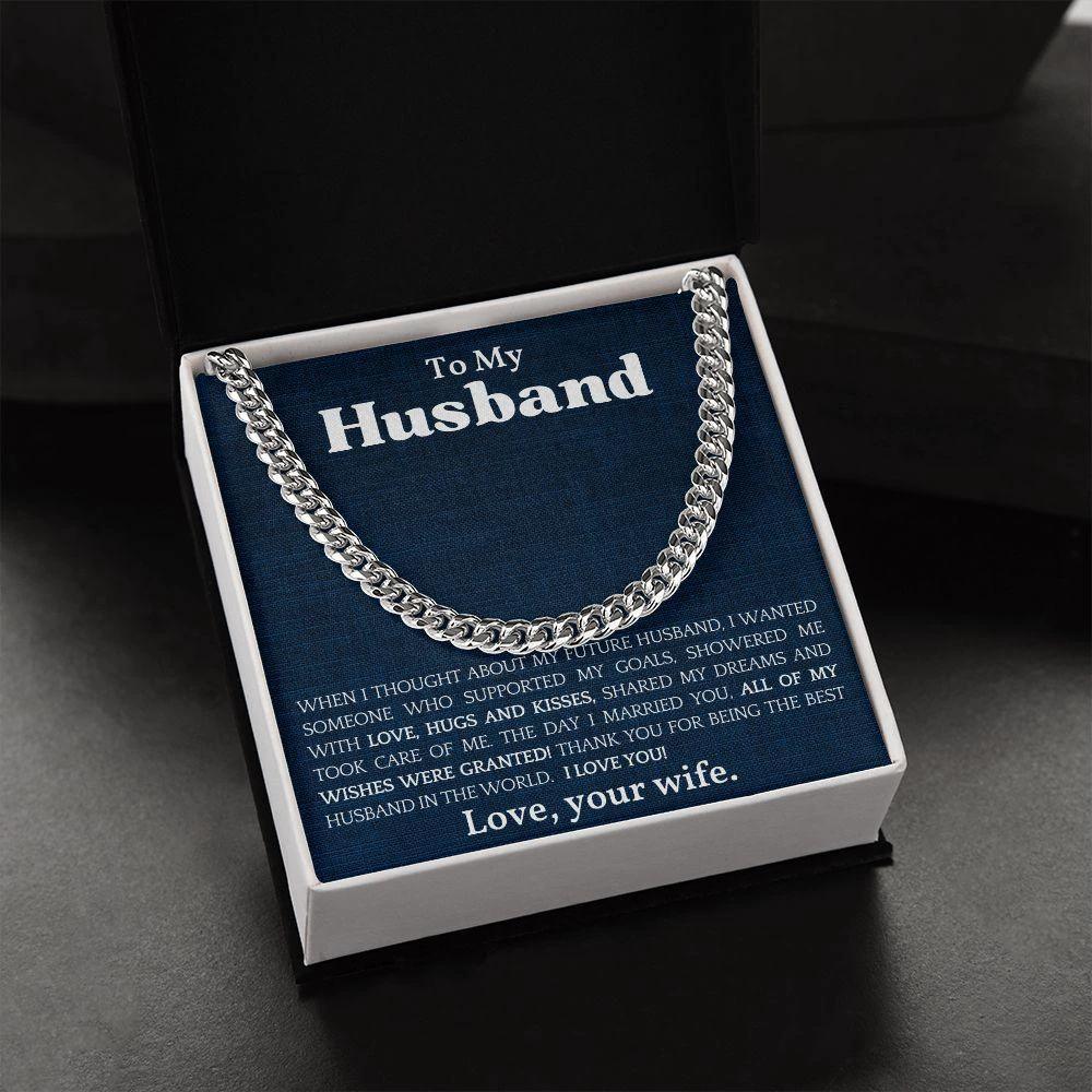 To The Best Husband In The World Cuban Link Chain Necklace