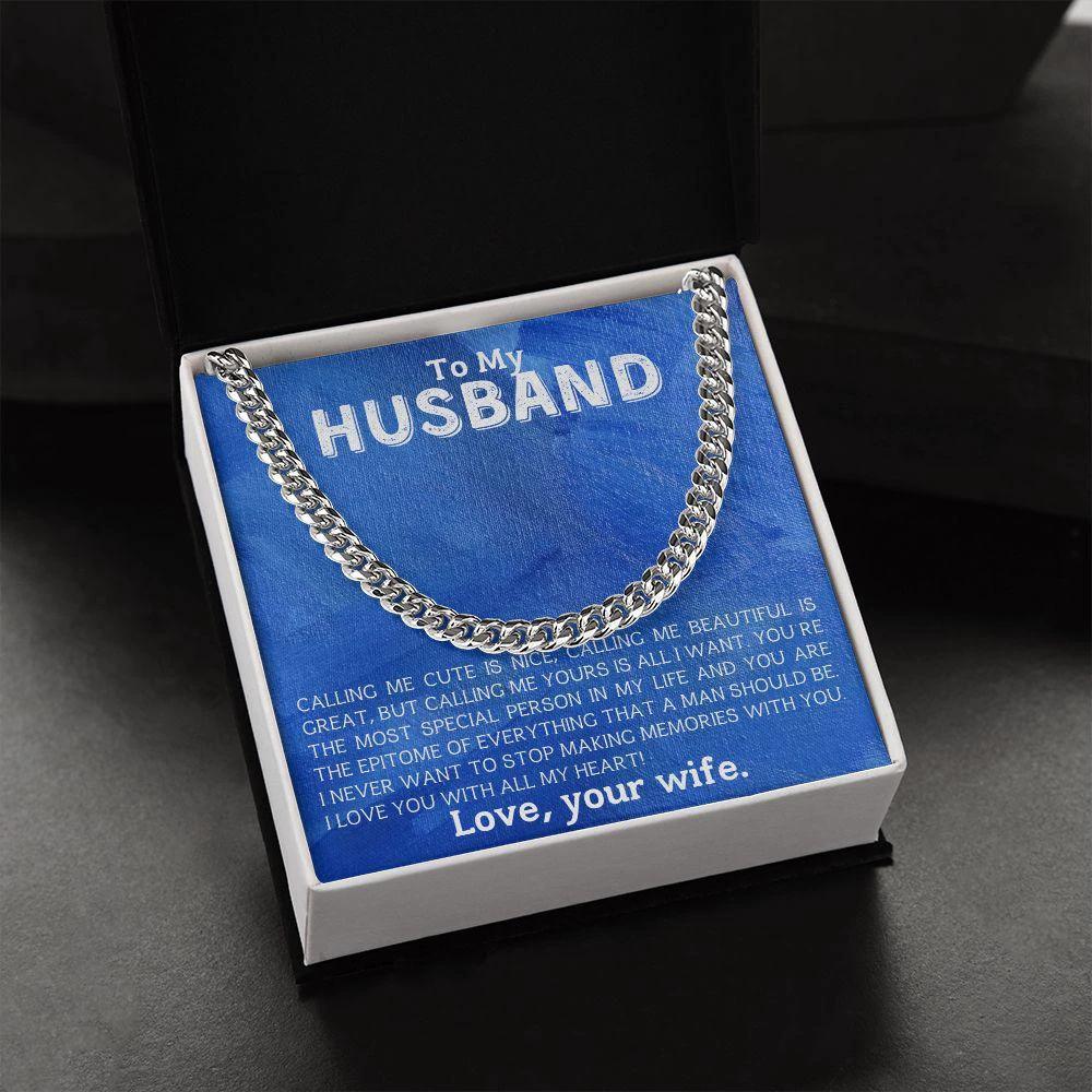 To My Husband - Making Memories - Cuban Link Chain Necklace