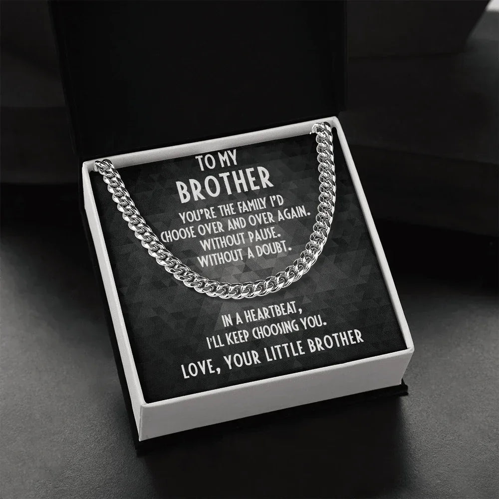 Gift for Brother Adjustable Cuban Link Chain Necklace