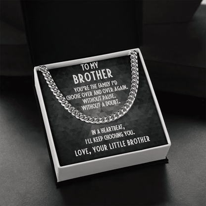 Gift for Brother Adjustable Cuban Link Chain Necklace - Mallard Moon Gift Shop
