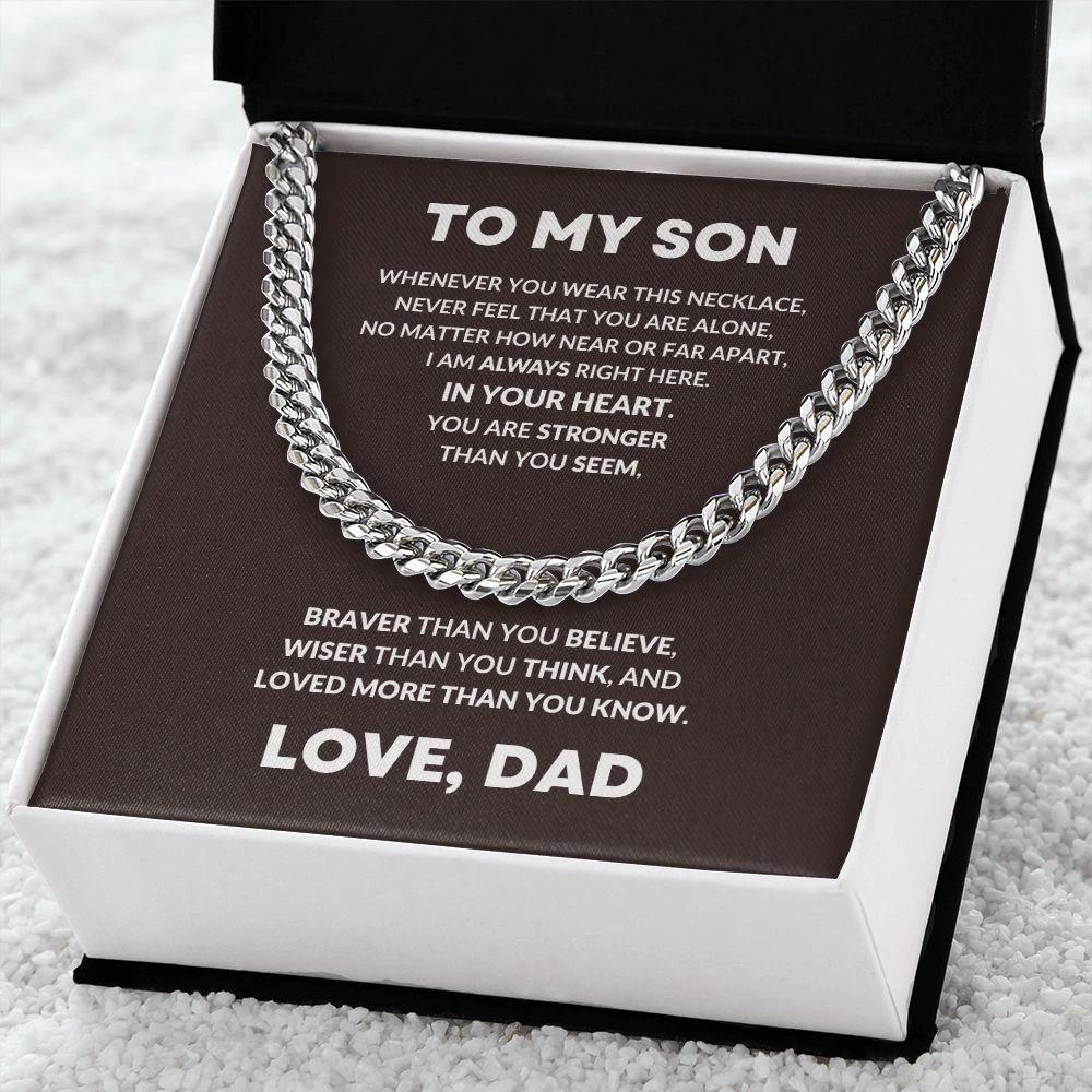 Gift For Son From Dad Cuban Chain Link Necklace