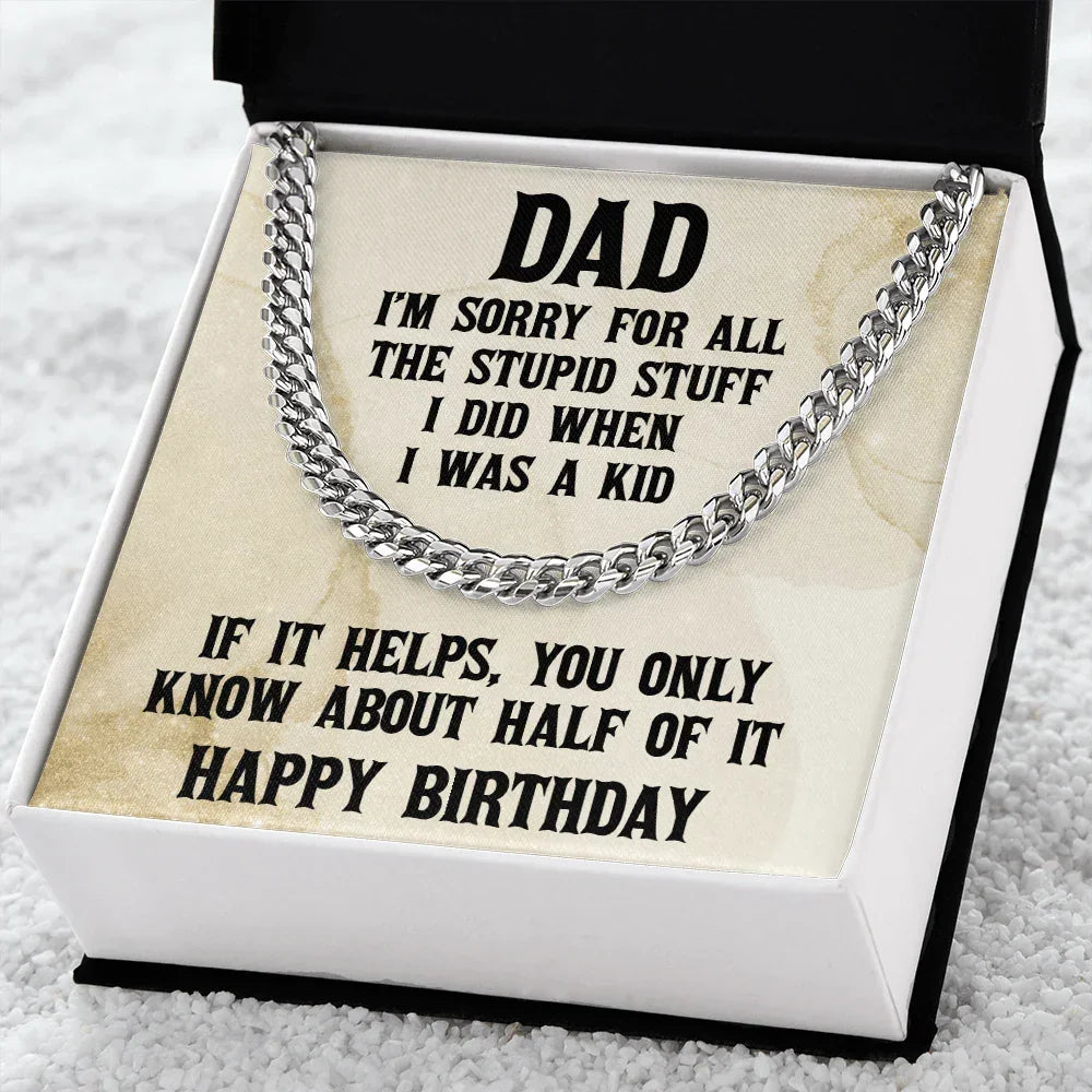 Dad Birthday Funny Cuban Link Chain Necklace