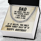 Dad Birthday Funny Cuban Link Chain Necklace