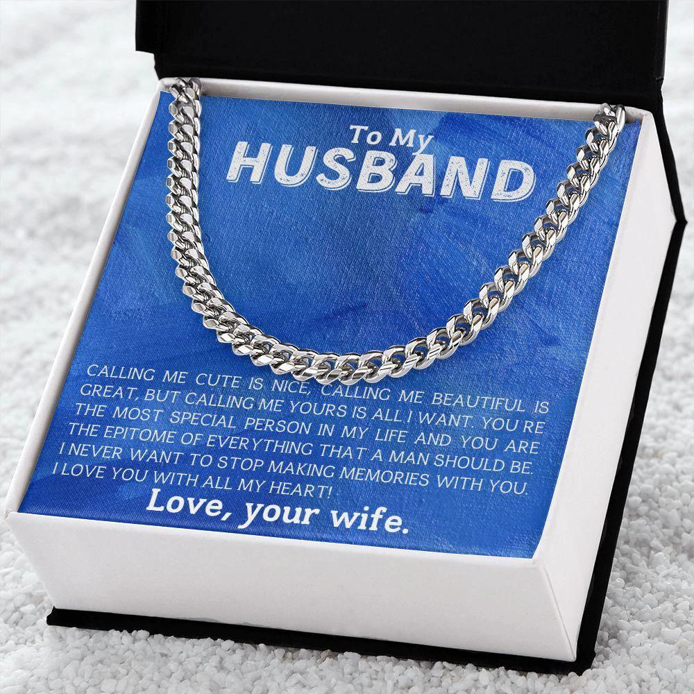 To My Husband - Making Memories - Cuban Link Chain Necklace