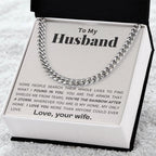 To My Husband - My Armor - Cuban Link Chain Necklace