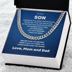 Gift for Son From Mom and Dad Cuban Chain Link Necklace