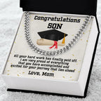 Son Graduation Gift Cuban Link Chain Necklace