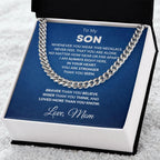 Gift for Son - Always In My Heart Love Mom - Cuban Chain Link Necklace