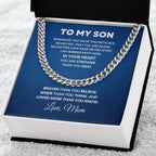 To My Son Love Mom Cuban Chain Link Necklace