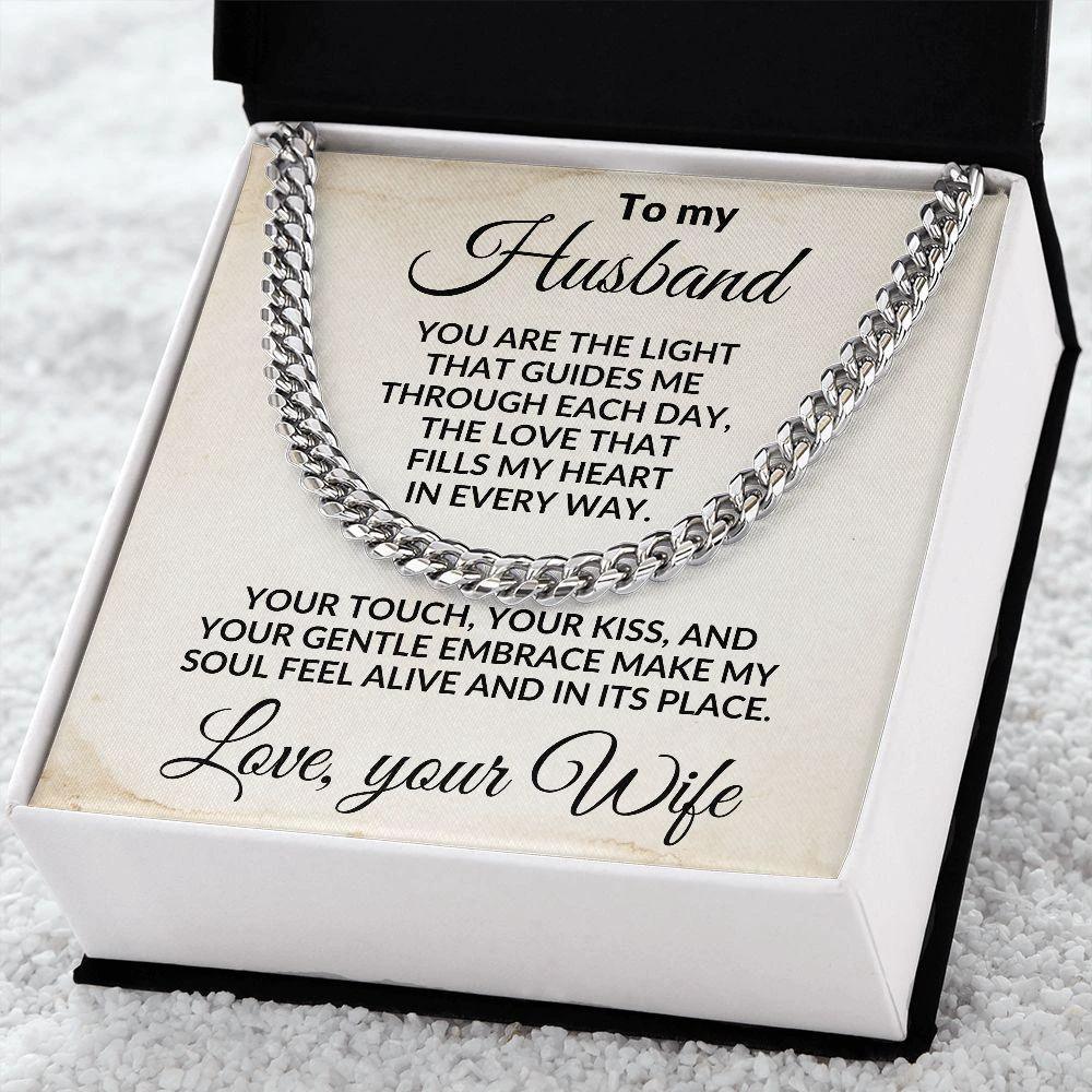 To My Husband - The Love That Fills My Heart - Cuban Link Necklace