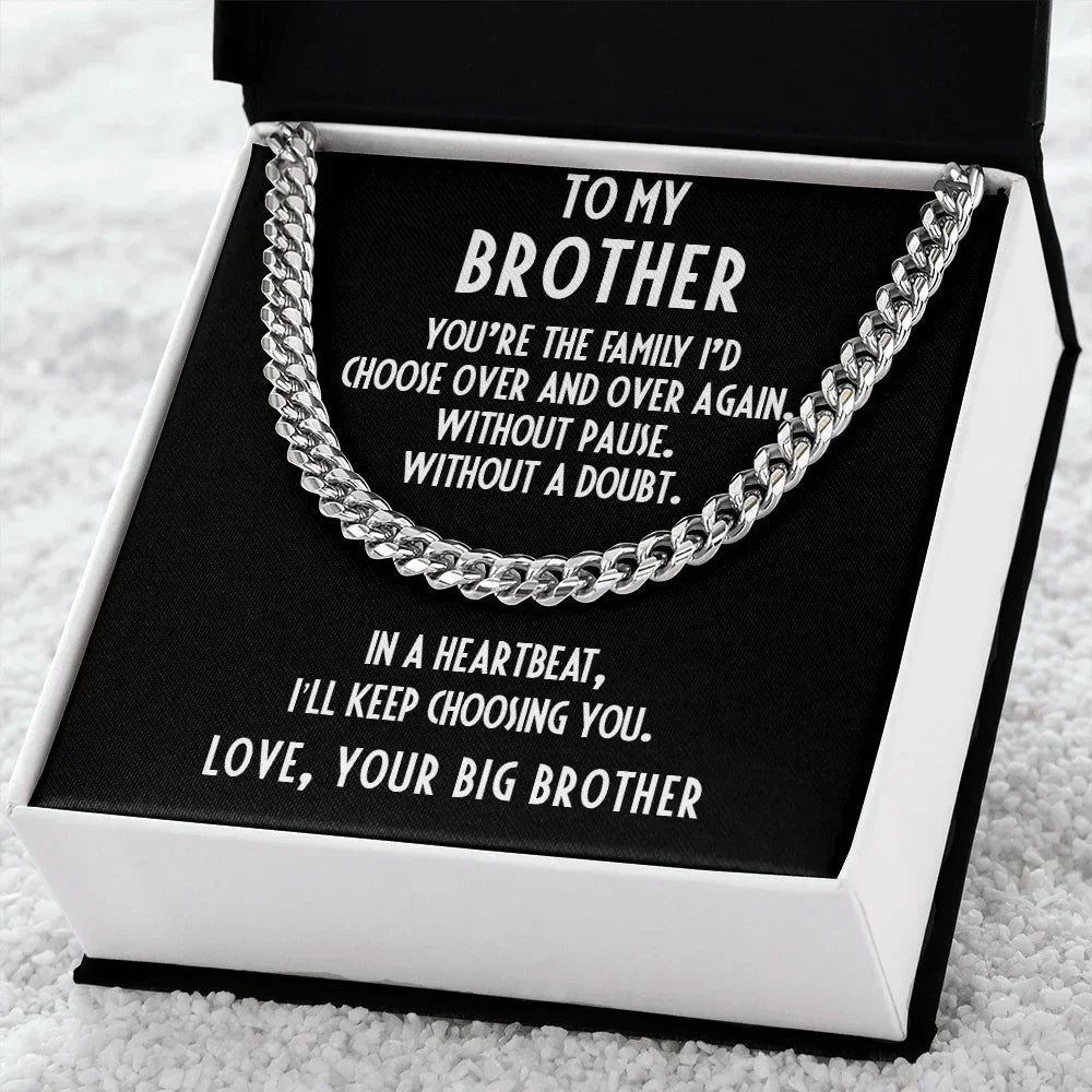 Brother Gift from Big Brother Cuban Link Chain Necklace
