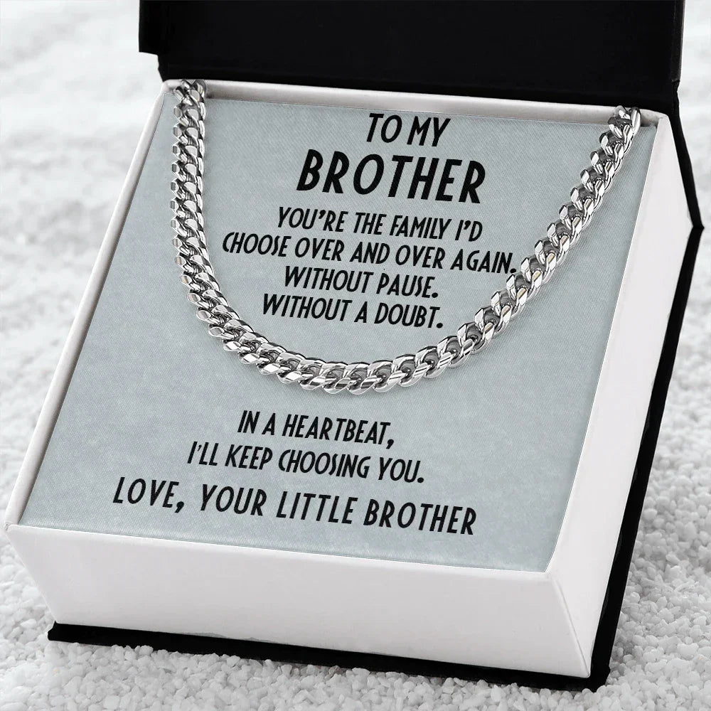 Gift for Brother Adjustable Cuban Link Chain Necklace