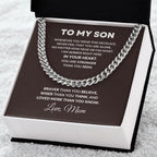 To My Son You I Am Always In Your Heart Love Mom Cuban Link Necklace