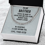 Gift for Brother from Sister Adjustable Cuban Link Chain Necklace