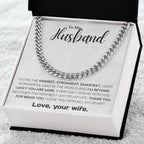 To My Wonderful Husband I Am Lucky Cuban Link Chain Necklace