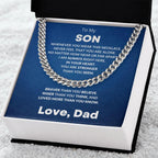 Gift for Son - Always In My Heart - Love Dad - Cuban Chain Link Necklace