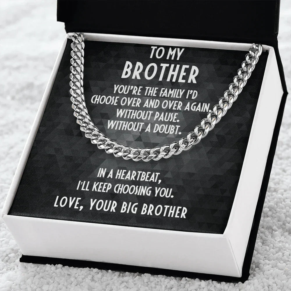 Gift for Little Brother Cuban Link Chain Necklace
