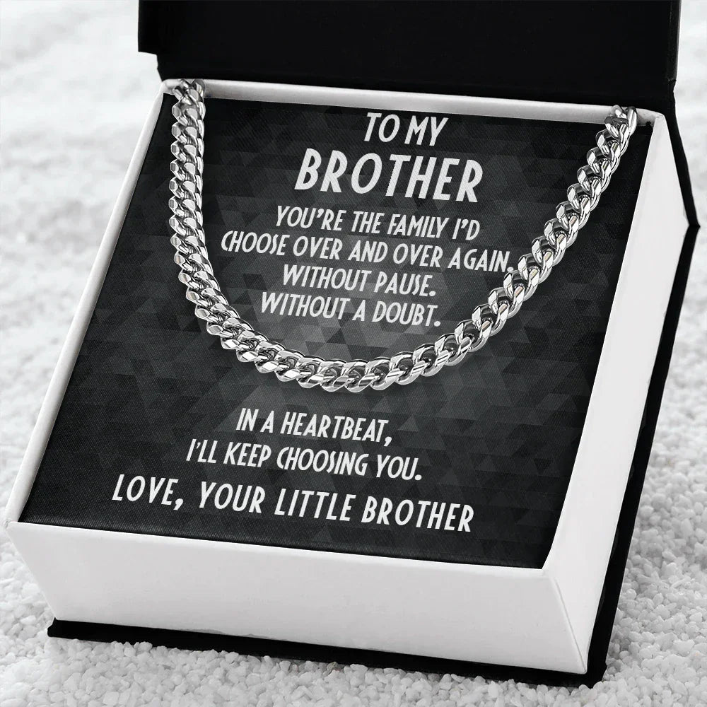 Gift for Brother Adjustable Cuban Link Chain Necklace