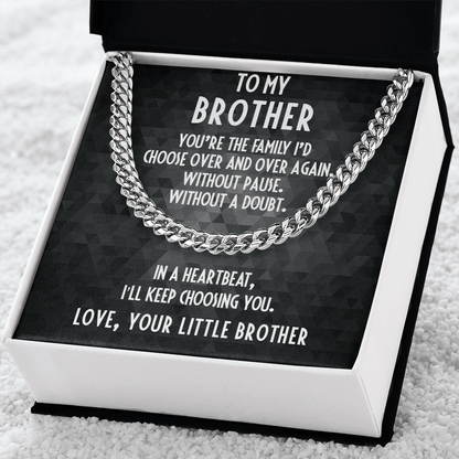 Gift for Brother Adjustable Cuban Link Chain Necklace - Mallard Moon Gift Shop