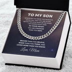 To My Son Cuban Chain Link Necklace Braver Than You Believe Love Mom