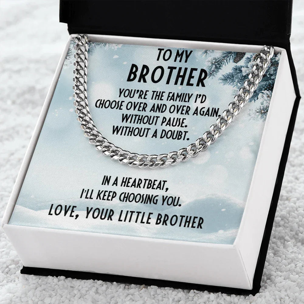 Brother Gift from Little Brother Cuban Link Chain Necklace