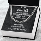 Gift for Brother Love Big Brother Cuban Link Chain Necklace